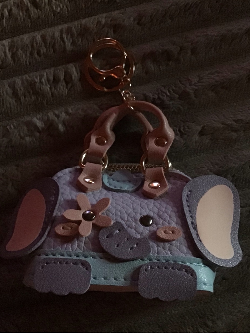 Lavender elephant Keychain Bag Charm - Unbranded